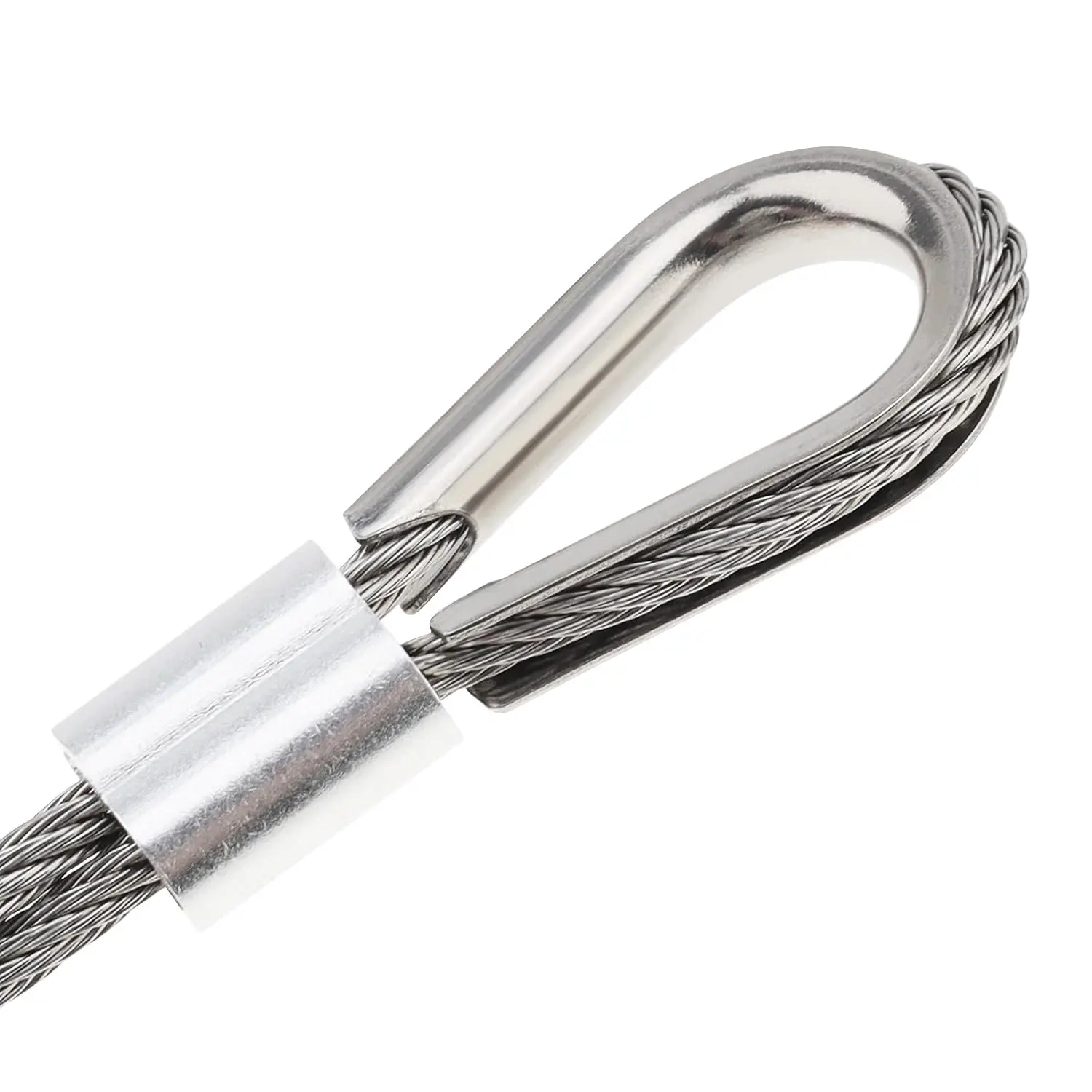 Stainless Steel Thimbles Wire Rope Clamp Ring Wire Rope Protective Sleeve Clips for Rigging Hardware Fittings Chicken Heart Ring
