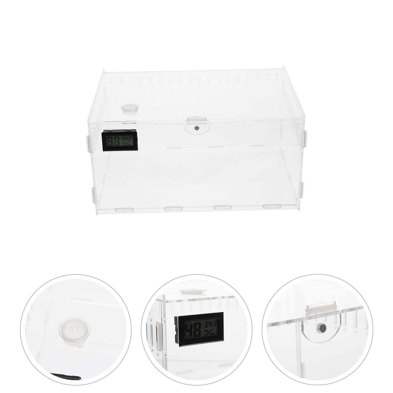 

Transparent Reptile Cage Acrylic Snake Box Portable Pet Habitat Ventilated Weather Resistant Clear Container For Geckos