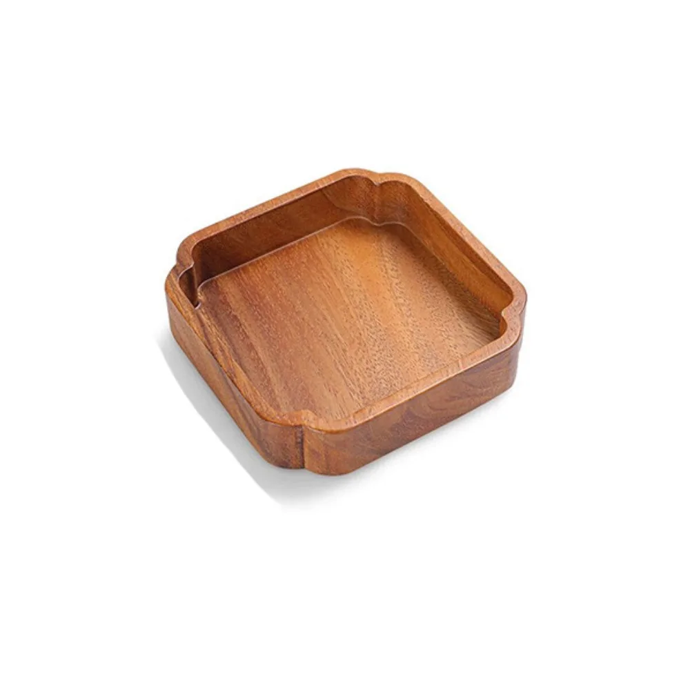 

Multi-functional Japanese Style Wooden Fruit Tray Durable Round/Square Snack Tray Natural Dried Fruits Plates Hotel