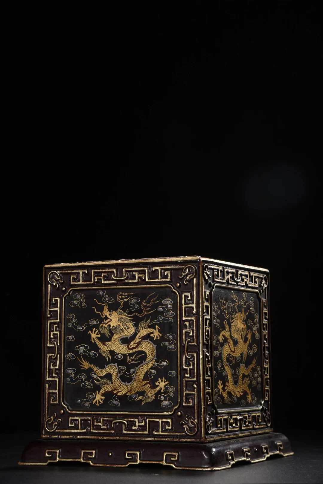 7 "مجموعات الصين مخطط أواني الخشب القديم في الذهب التنين نمط صندوق مربع دراسة صندوق عازل صندوق تخزين
