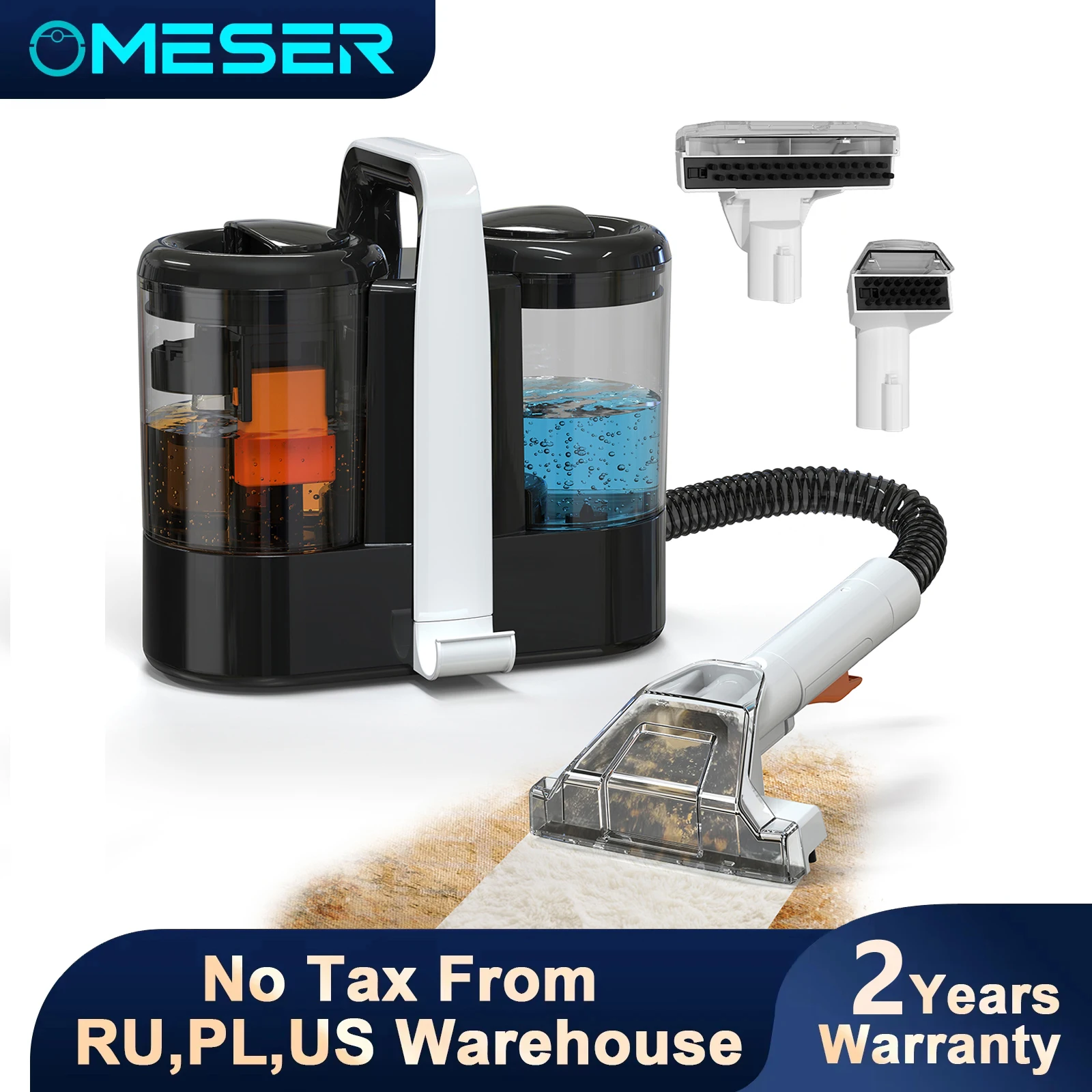 OMESER Spot Cleaner 600/450W 15/11KPa Pulitore per tappeti portatile per divano Tenda Aspirazione spray Macchina integrata Macchina pulita