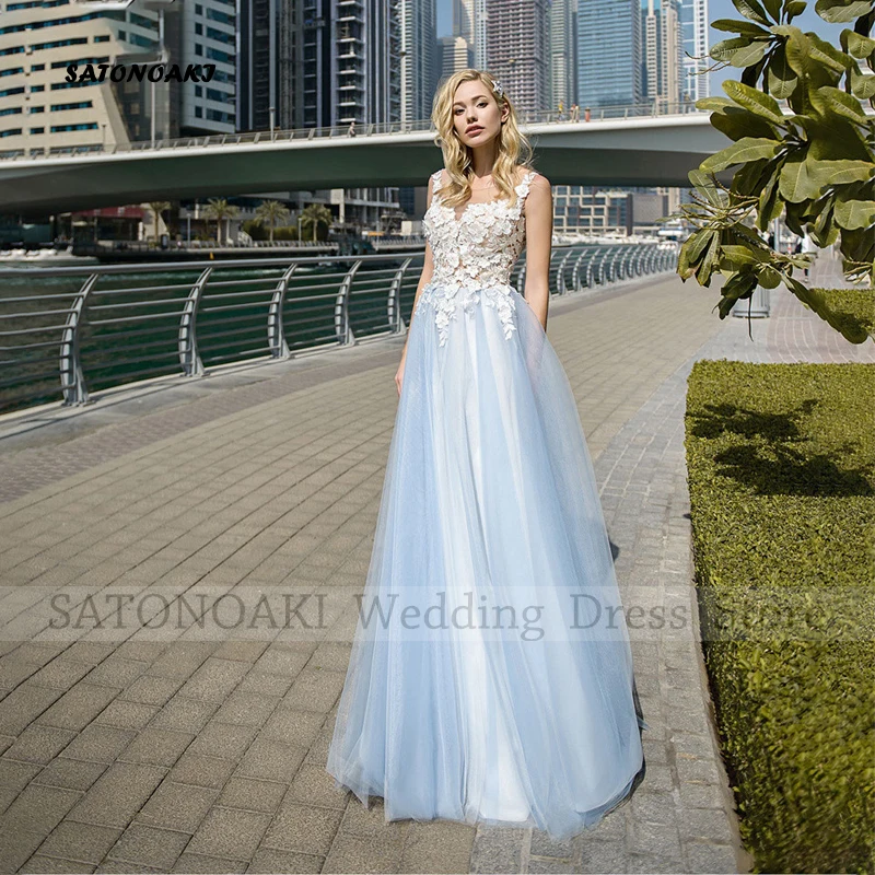 

Elegant Simple Lace Scoop Neck Wedding Dresses for Women A-Line Floor Length Backless Bride Gown Vestidos De Novia Custom Made