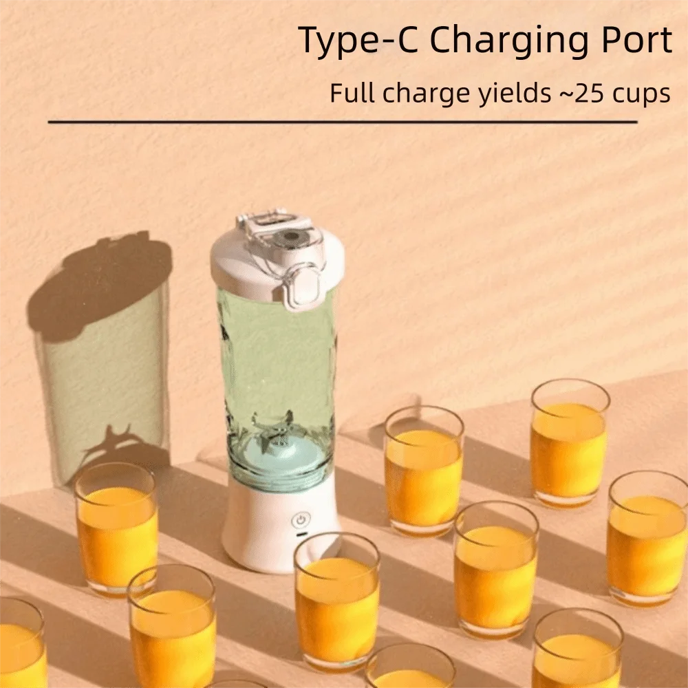 

600ml Capacity Portable USB Juicer USB Rechargeable Mini Size Smoothie Maker Fresh Juice Multifunction Design Electric Juicer