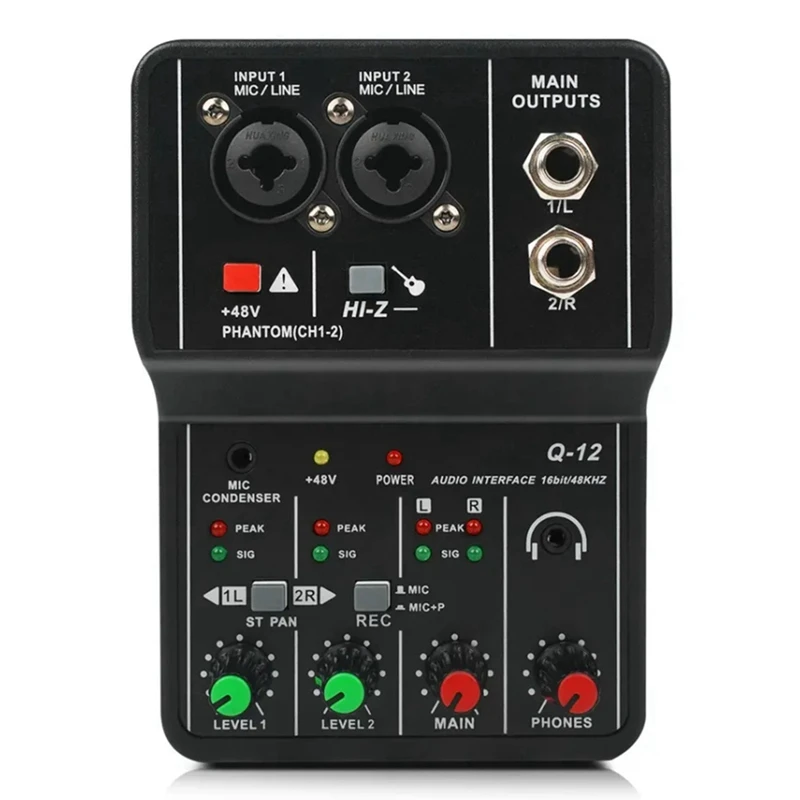 Professional Audio Mixer Sound Card With Monitor Electric Guitar Live Broadcast Recording For Studio Singing Computer PC