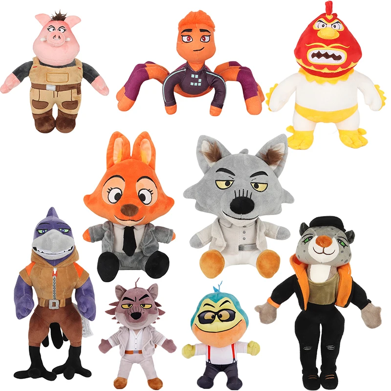 Movie The Bad Guys Plush Toys Kawaii Wolf Piranha Snake Shark Tarantula Anime Stuffed Doll Animal Peluche Plushie Kids Xmas Gift