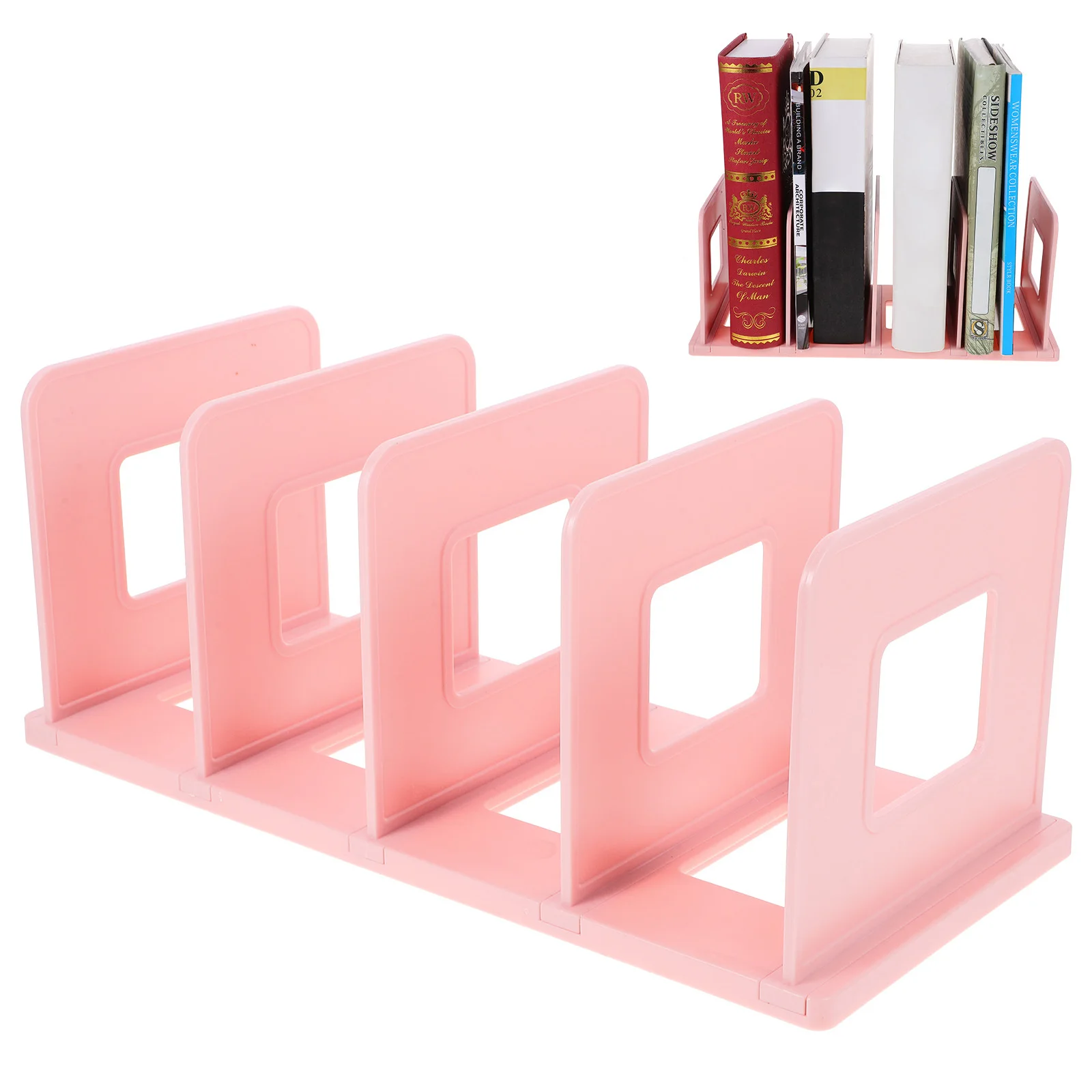 

Desktop Bookends Plastic Book Organizer Sturdy Smooth Finish For Books Magazines Cds Records Decorative Study Office Home