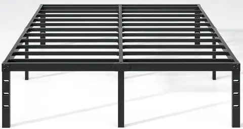 Queen Size Metal Bed Frame with Storage, Heavy Duty Mattress Foundation, Easy Assembly, No Box Spring Needed, 14 Inch
