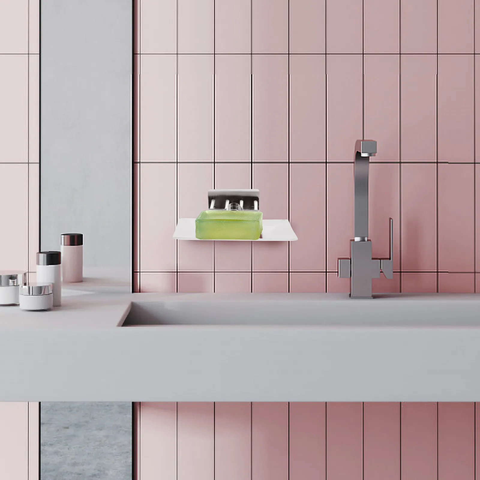 

Настенный держатель для мыла из нержавеющей стали с самоотводом воды, подставка для кускового мыла для ванной и кухни, органайзер для щеток без беспорядка