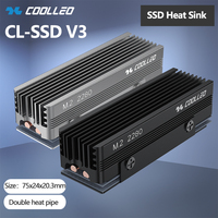 COOLLEO CL-SSD V3 M.2 2280 SSD Heat Sink with 14.8W/MK Thermal Pad 2 Heat Pipes Solid State Drive Radiator