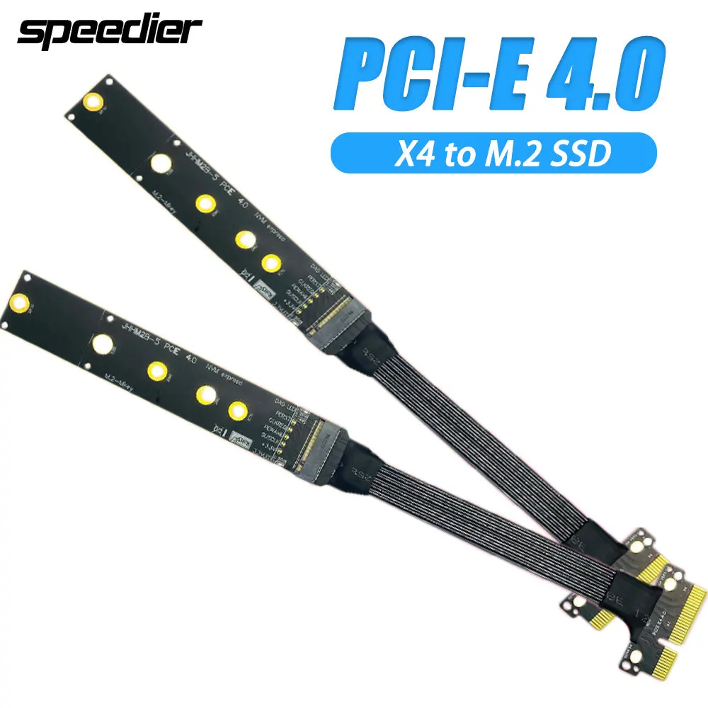 2023 NEW PCIE 4.0 X4 To SSD NVMe M2 Adapter Cable High Speed PCI-E 4X To 22110 M.2 NVME SSD GEN4 Riser Compatible PCI-E 3.0