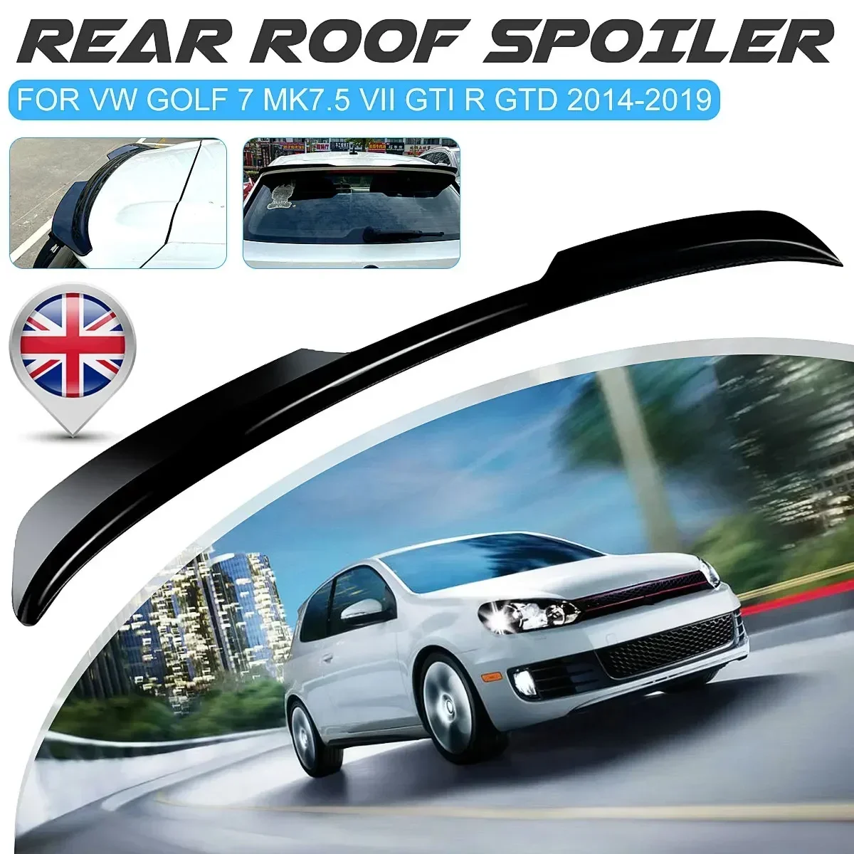 

Gloss Black Rear Roof Spoiler For Volkswagen For VW For Golf 7 MK7.5 VII GTI R GTD Max 2014-2019 Rear Roof Spoiler Wing Body Kit