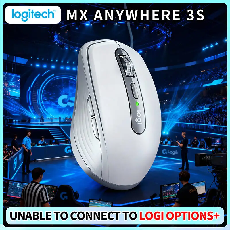 Wireless MX Anywhere 3S - Darkfield 8K DPI, 3-Device Sync, Silent Click, Great for Camera Shop Daily Task & Small Office