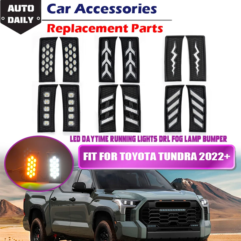 

Turn Signal Daytime Running Driving LED DRL Fog lights Fit Toyota Tundra 2022-23 Pickup Car Fog lamps Assembly Auto Accessories