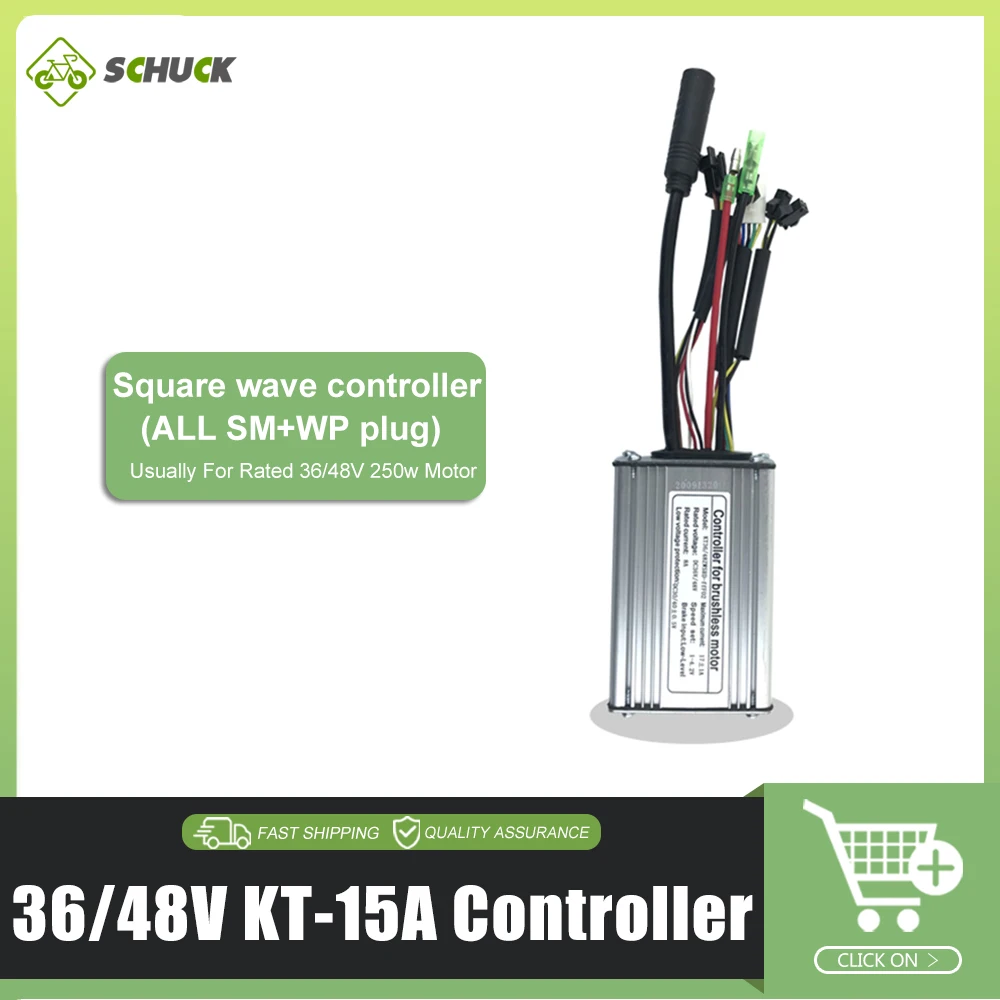 24 V/36 V/48 V 250 W-750 W KT Ebike Controller met SM Connector + WP Motor Plug voor Elektrische Fiets 15A 17A 20A 22A Controlesysteem
