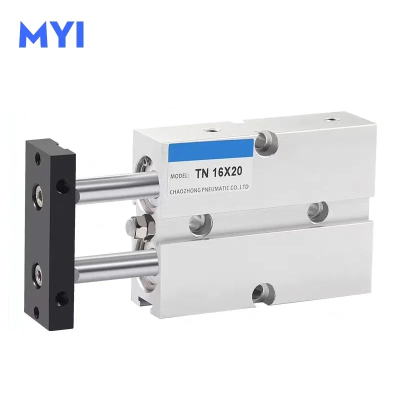 HLH TN Series Double Rod Pneumatic Cylinder Bore 10/16/20/25/32mm Stroke 5-200mm Aluminum Alloy Stroke 30 35 40 45 50 60 70 75mm