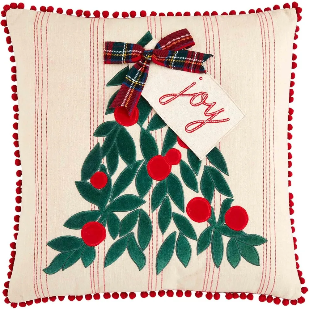 

Velvet Applique Pillow, 20" x 20", Christmas Tree