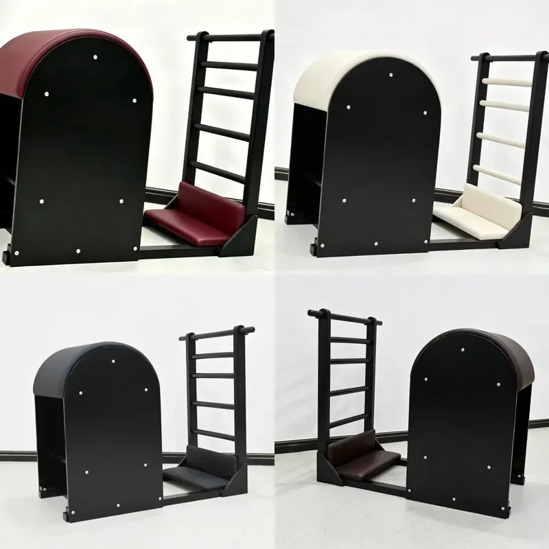 High Quality Solid Wood Pilates Black Ladder Barrel Multifunctional Spine Stretch Training Device for Gym & Home Use