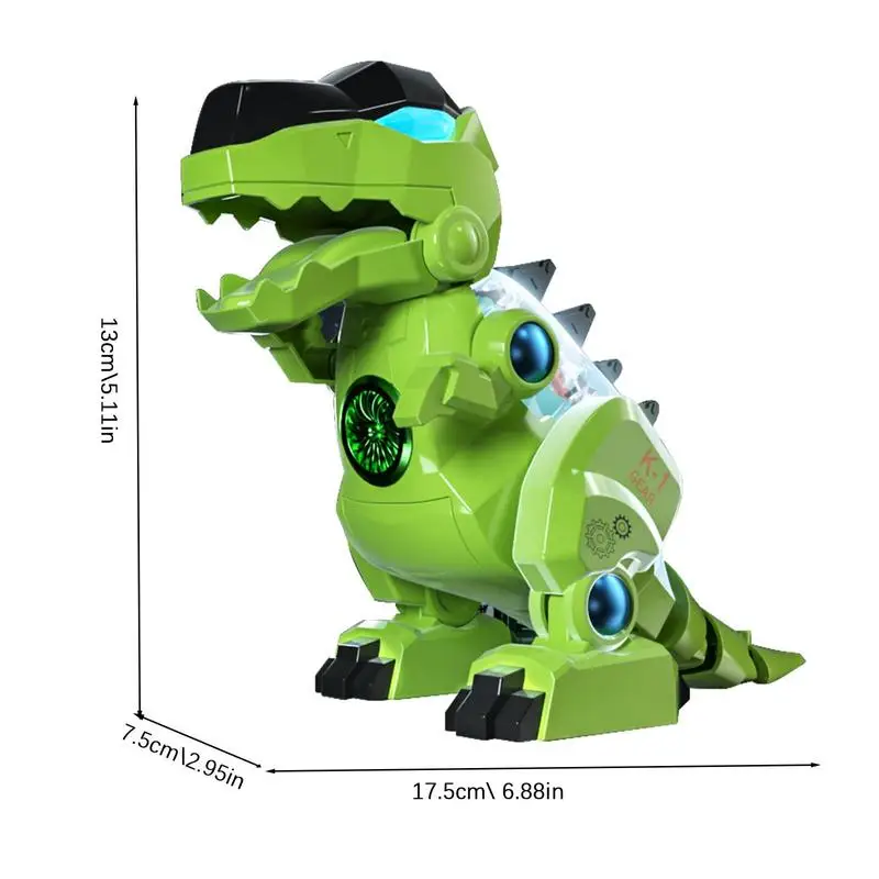 걷는 공룡 장난감 다채로운 조명 스윙, 현실적인 포효하는 소리와 투명한 쉘, 소년 소녀용