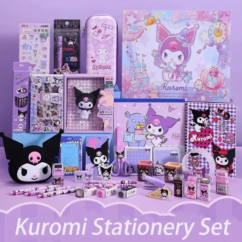 Anime Sanrio Kuromi Stationery Set Primary School Student School Supplies School Season Stationery Gift Package Birthday Present