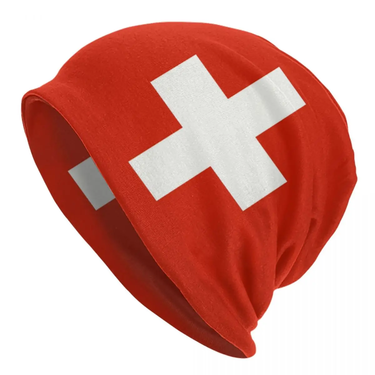 Custom Swiss Switzerland Flag Beanie Cap Unisex Winter Warm Bonnet Homme Knit Hat Outdoor Ski Skullies Beanies Hats Men Women