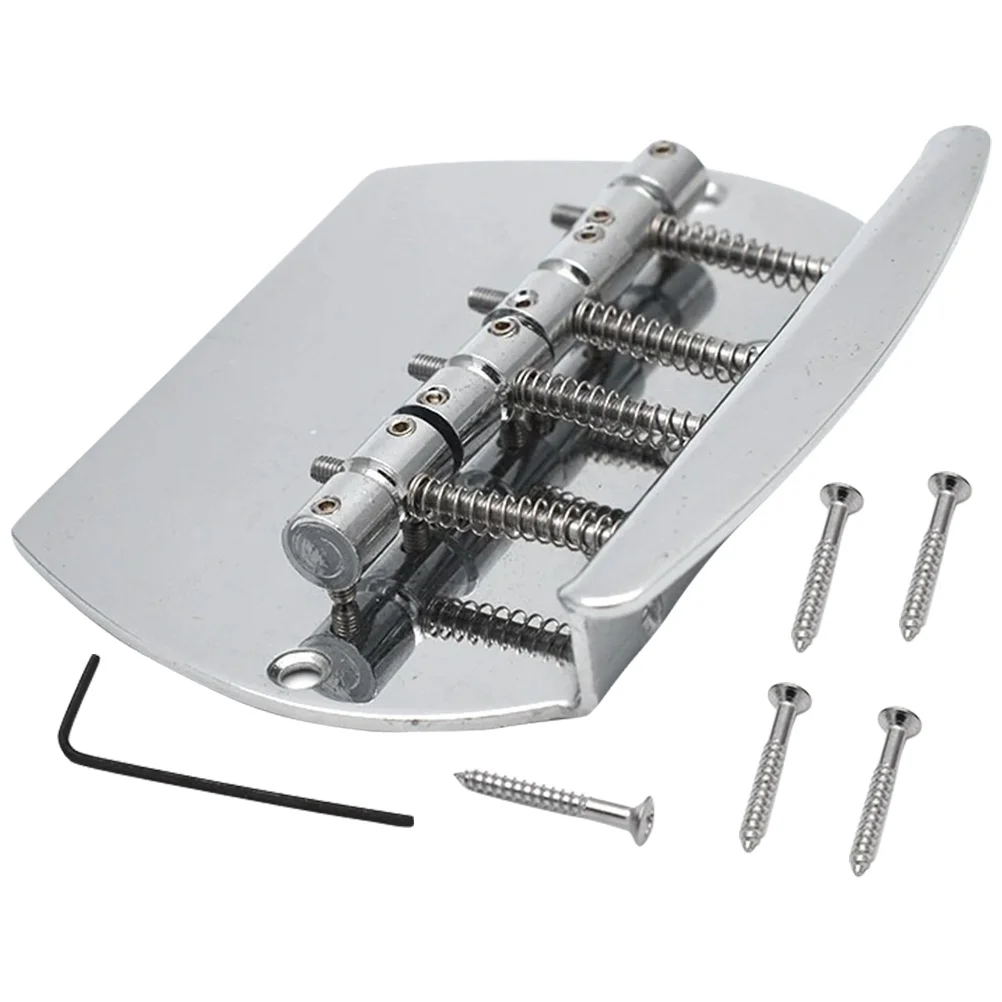 

Guitar Bass Bridge Tailpiece Accessories Silver Durable Lightweight Easy Install Replacement For Learners Bands Musical