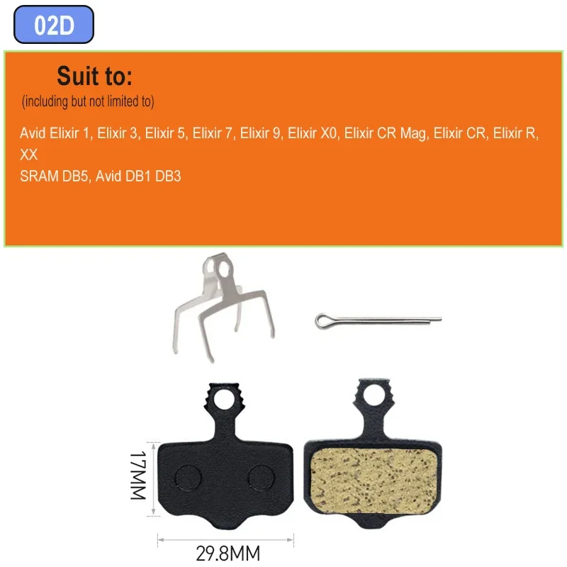 1/2/4/6/8/10 Pairs Bicycle Brake Pad Resin For AVID Elixir R/CR MAG 1 3 5  7 9, SRAM  Level ,VIA GT,XO, XX, DB1 / DB3 DB5