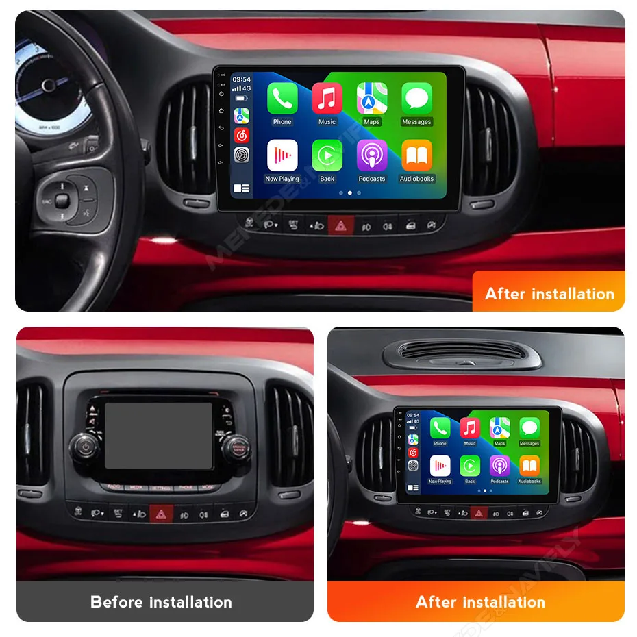 Navifly 9 Inch Car multimedia player For Fiat 500L 2012-2017 Android 15 Car Stereo FM Radio Wireless Carplay Auto Audio system