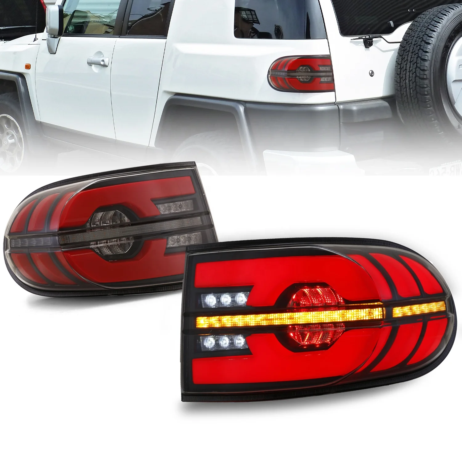 

Archaic für FJ Cruiser LED Rücklichter Sequentielles Blinker für FJ Cruiser Rück leuchte 2007-2015 Rücklicht