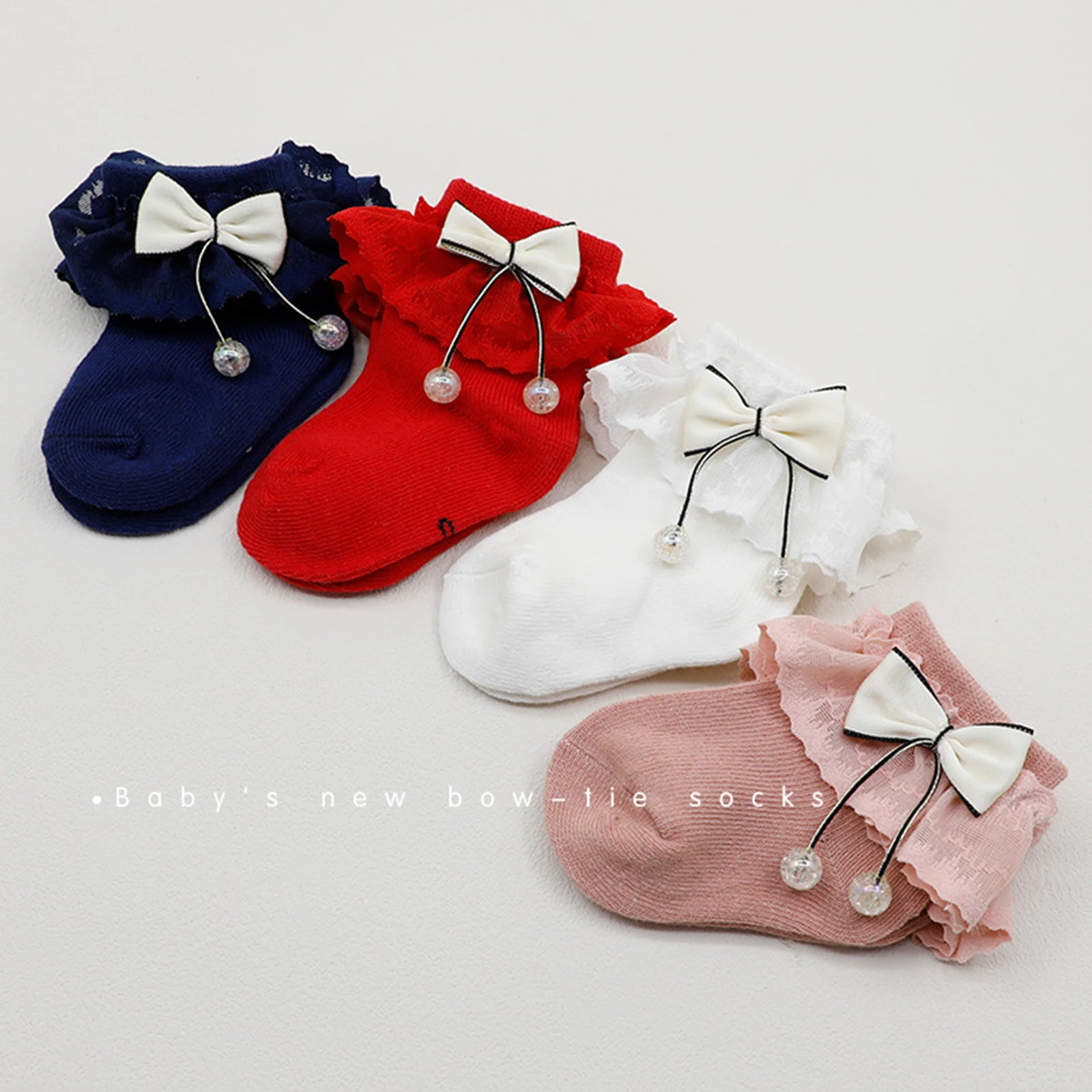 

Tregren Toddler Baby Girl Lace Trim Princess Socks Stylish Princess Style Soft Cute Non Slip Newborn Infant Cute Ruffle Socks