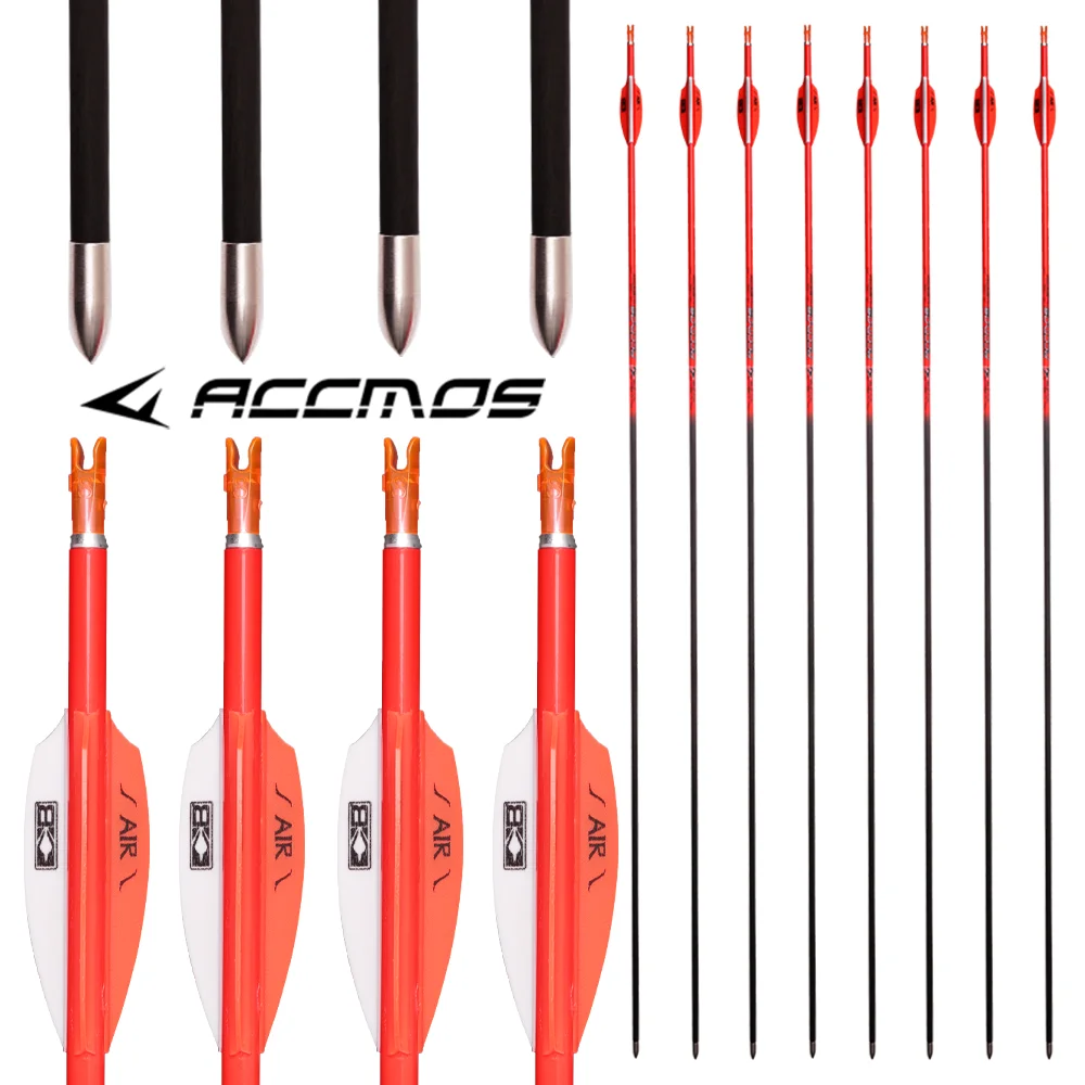 6/12/24pcs id4.2mm Pure Carbon Arrow 32inch Spine 400 500 600 700 800 900 1000 For Archery Compound /Recuvre Bow Shooting