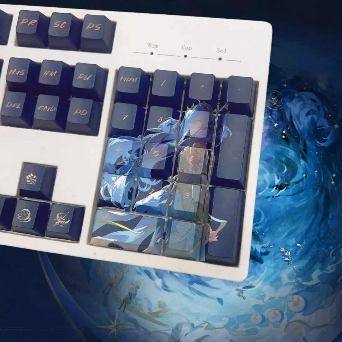 Wuthering Waves Iuno Key Caps 120 KeysCute Gift Keycaps PBT Cherry Profile Keycap Mechanical Keyboard Made68 Mad68 Wooting 60