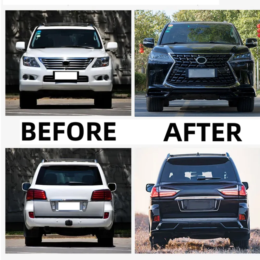 LX570 Upgrade to 2018 2016 2021 T style BODYKIT facelift front rear bumper grille For Lexus LX570 2008-2015