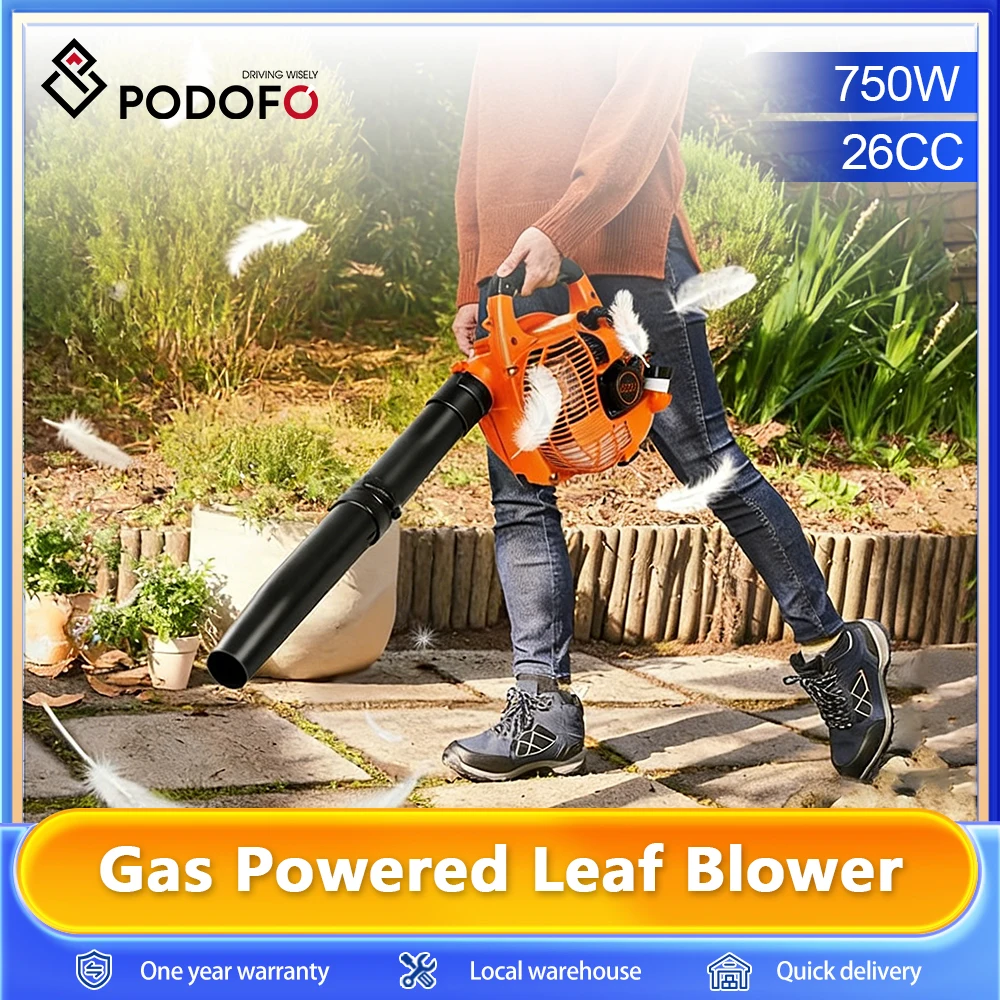Souffleur d'air à essence, moteur 2 temps, 26 cm³, volume d'air 380 CFM, réservoir d'huile 0,65 L, souffleur de neige puissant, souffleur de feuilles portatif