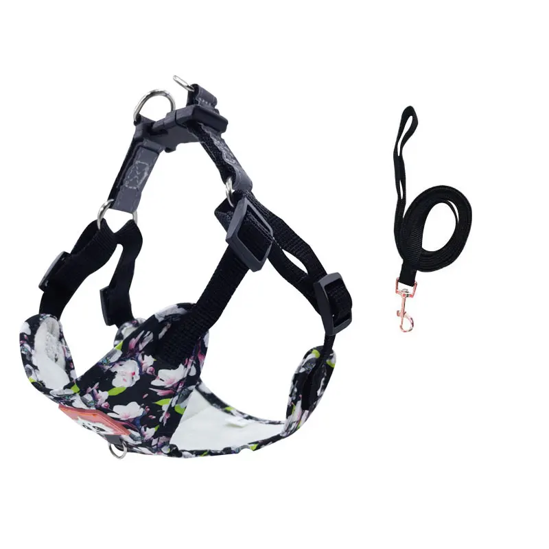 Peitoral para cão com flores, ajustável e respirável_voghion.com