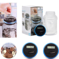 Electronic Piggy Bank Counter Coin Digital LCD Counting Storage Box Money Saving Box Jar for USD EURO GBP Money