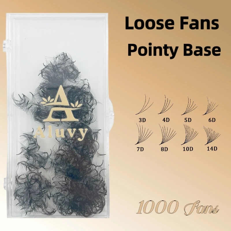 Bulk loose premade fan pointy base 1000 fans 3D-14D russian volume 0.05 0.07 eyelash extension