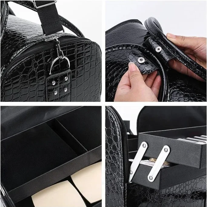 

Bestseller Best Seller Large Capacity Embroidery Toolbox, Portable Multi-layer Multifunctional PU Portable Makeup Bag Storage Ba