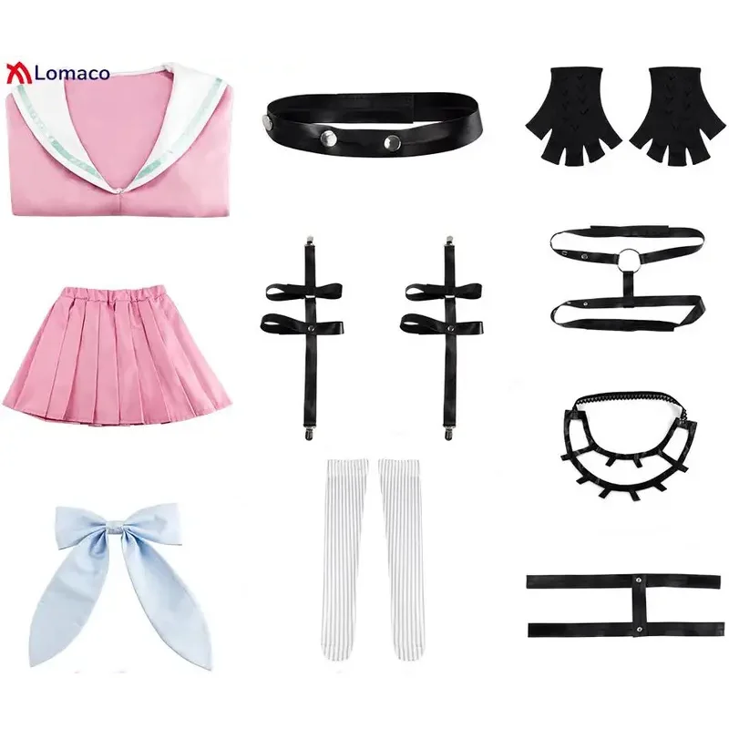 

CyAnime Danganronpa V3 Killing Harmony Iruma Miu Cosplay Costume Wig Glasses Women Uniform Dress Halloween Costumes