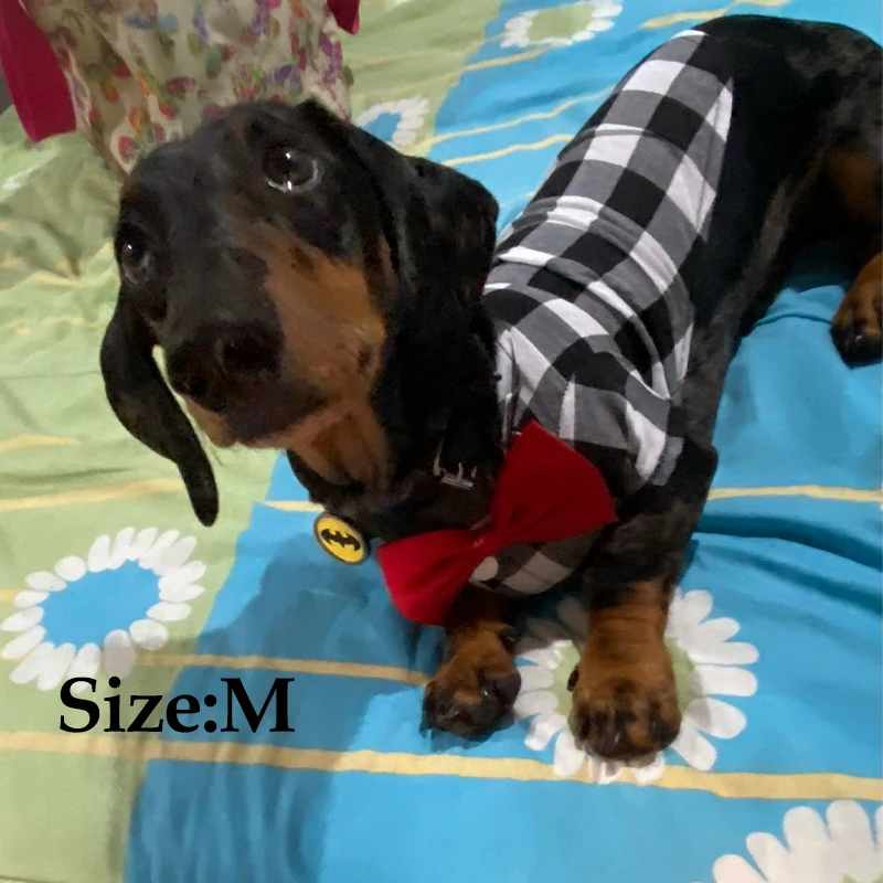 Bowtie Dog Blouse Classical Breathable Plaid T-Shirts Summer Dog Clothes for Small Dogs Puppy Large Cat Vest Chihuahua Yorkies
