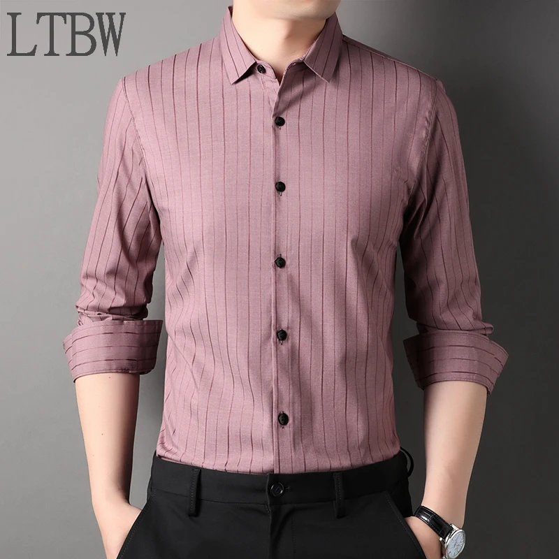 New Spring and Autumn Men's Business Solid Color Formal Long Sleeve Shirts Men's Sleeves Slim Fit Casual Shirts Hot Selling Spot