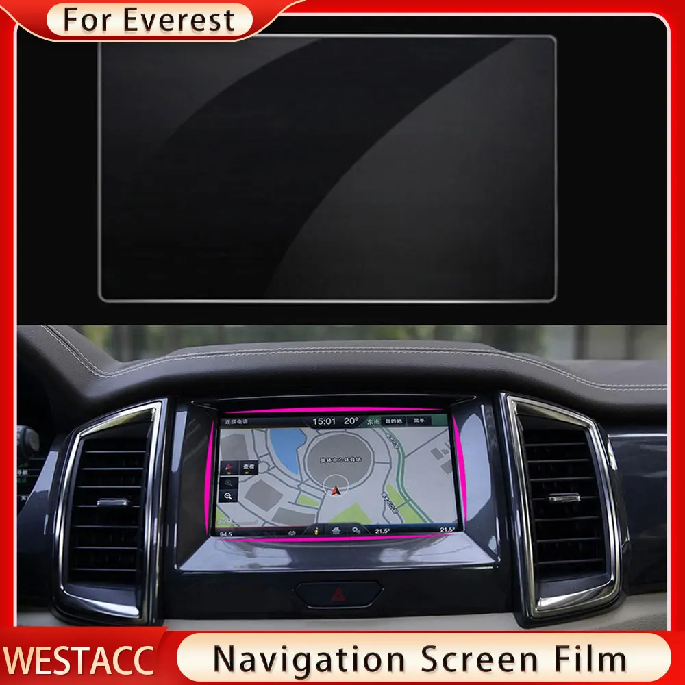 1Pcs TPU Car Navigation Screen Toughened Film Fit for Ford Everest 2015 2016 2017 Screen Protective Film Sticker Accessories