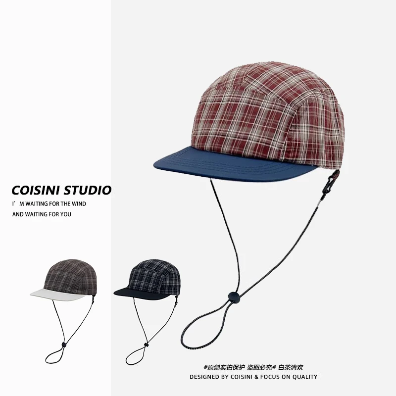 Classic Plaid Light and Breathable Soft Top Baseball Caps Women Spring Summer Outdoor Camping Sun Protection Casual Men's Hat