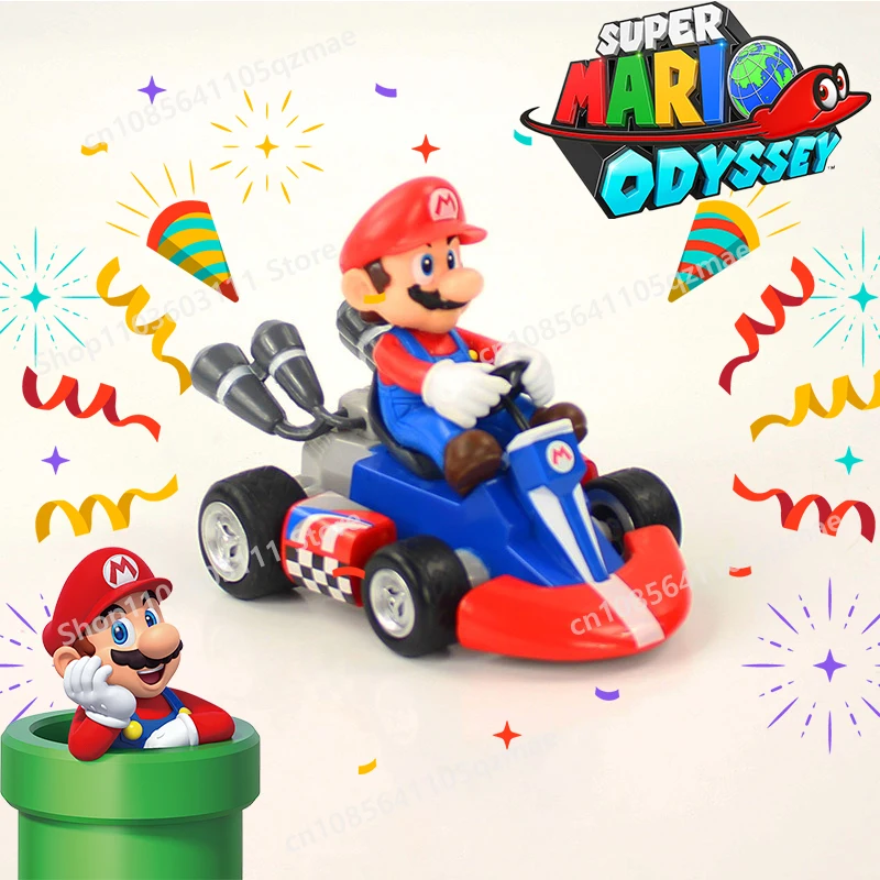 

Super Mario Bros Karting Model Cartoon Luigi Yoshi Donkey Kong Action Figure Toys Pull Back Car Children‘s Birthday Boys Gifts