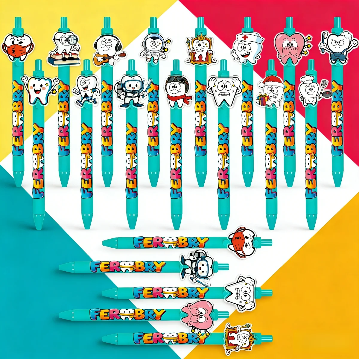 15 PCS / 20 PCS Cute Teeth Pattern Ballpoint Pens - Dental Clinic Gift Pens / Medical Student School Supplies Pens