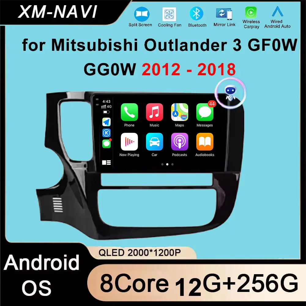

Car Radio Navigation Stereo Android 14 Multimedia Video Player for Mitsubishi Outlander 3 GF0W GG0W 2012 - 2018 Left hand drive