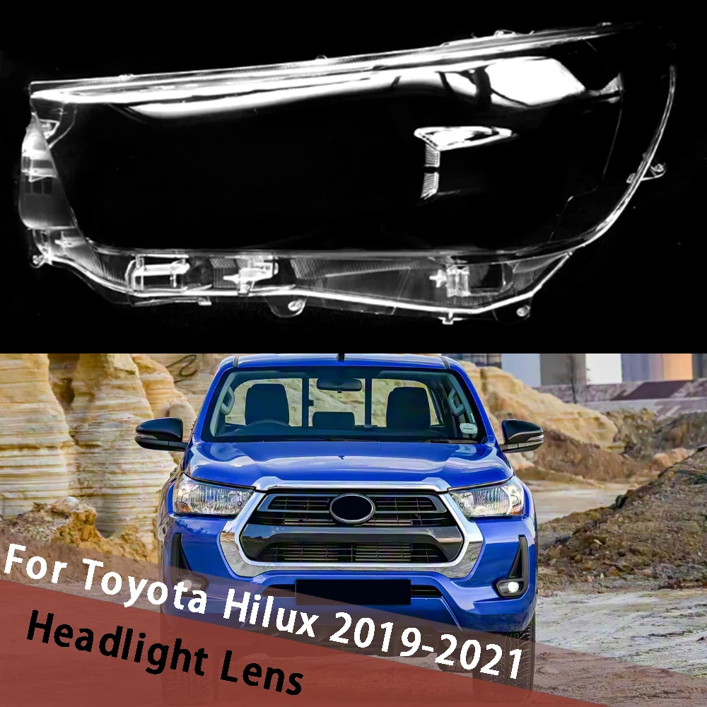 

For Toyota Hilux 2019 2020 2021 (Low) Headlamp Cover Headlight Shell Lens Shell Plexiglass Replace Housing Lamp Shade Lampshade