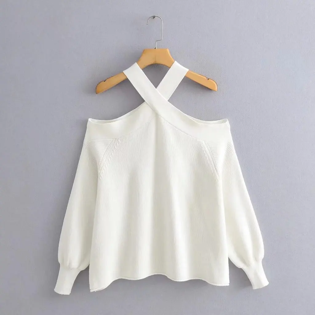 

Women's Off-Shoulder Loose Pullover Sweater European And American Style Autumn Winter Fashion Sexy Clothing