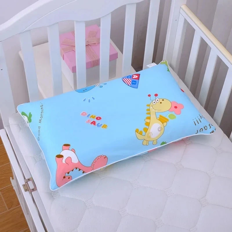 Funda de almohada de algodón suave para niños, protector de almohada de dibujos animados, transpirable, especial para siesta de bebé, jardín de