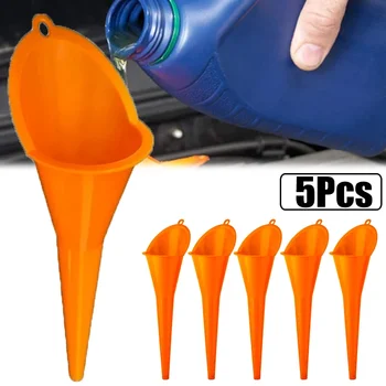 5/1Pcs Auto Langen Stiel Trichter Benzin Öl Kraftstoff Füllung Werkzeug Anti-splash Kunststoff Trichter Motorrad Tanken werkzeug Auto Zubehör