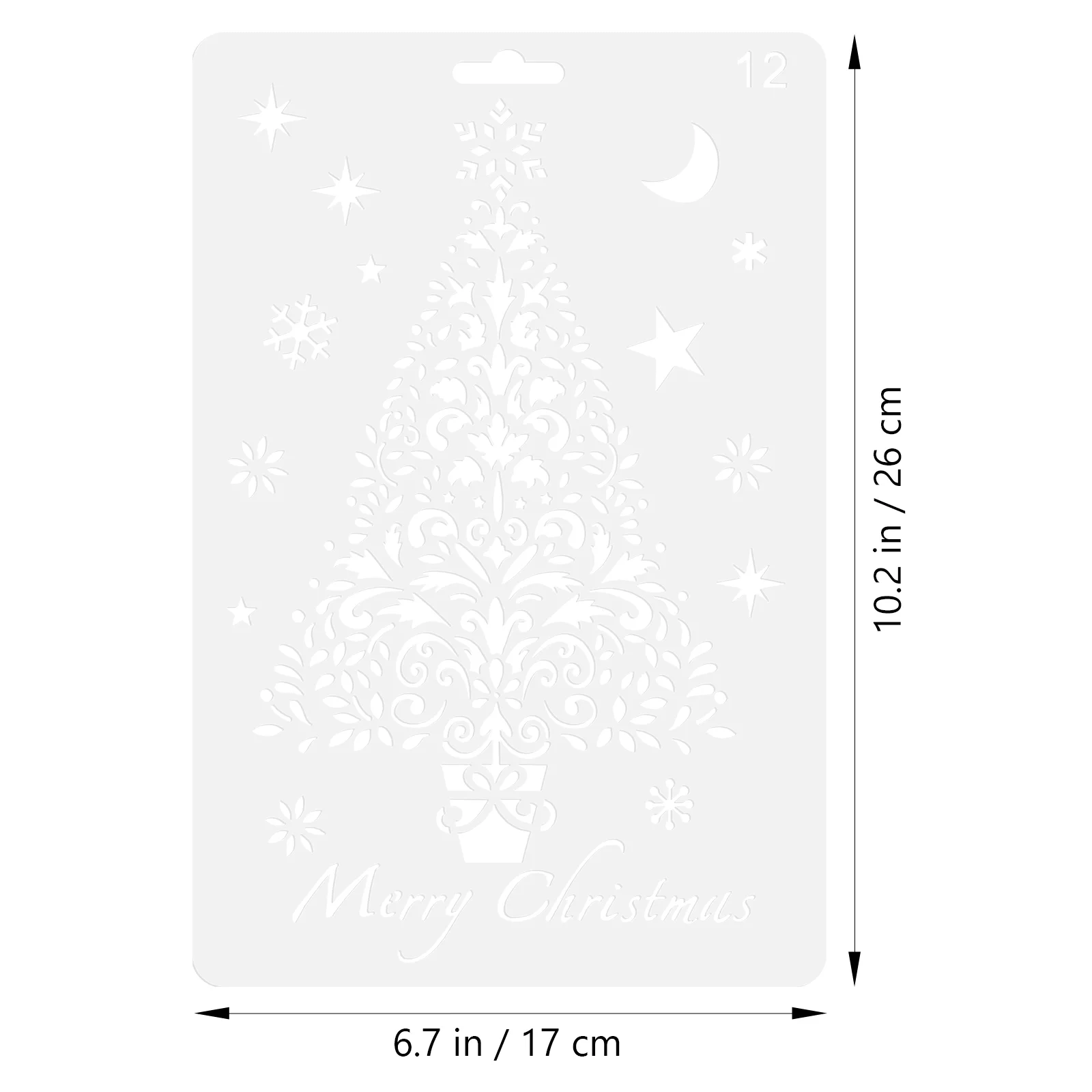 12 Pcs Decor Christmas Painting Template Hollow Out Drawing Templates Stencils White for Child